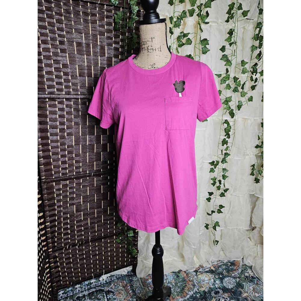 Pink Disney Mickey Mouse Woman's Pocket Tee